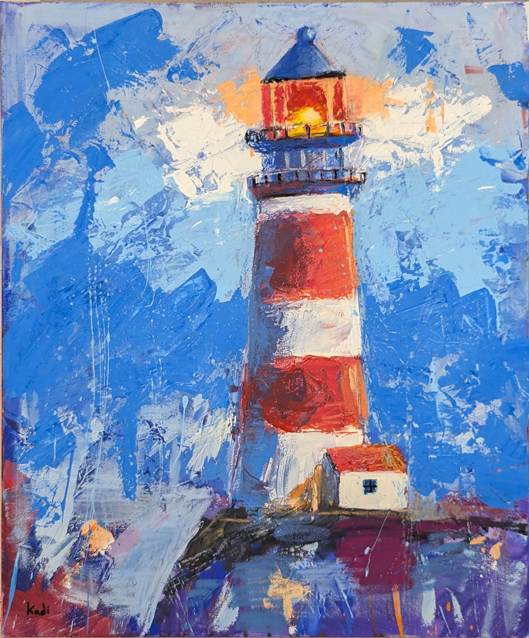 Lighthouse acrylic painting by Artist Ahmad Kadi