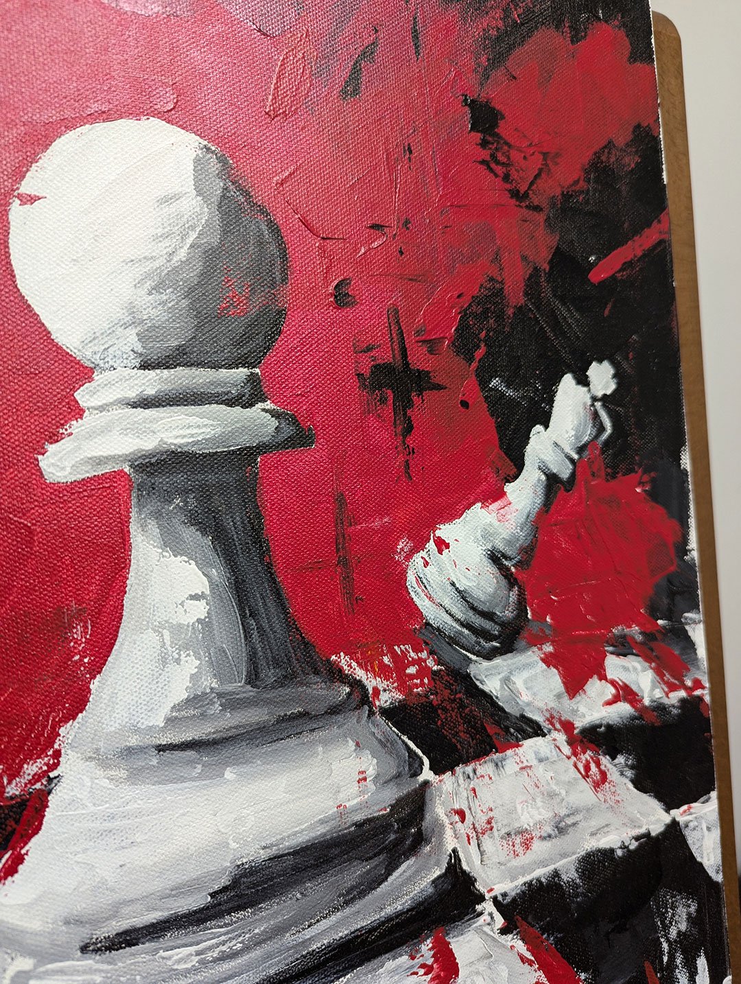 Original Acrylic painting of a chess by Artist in DC Ahmad Al Kadi