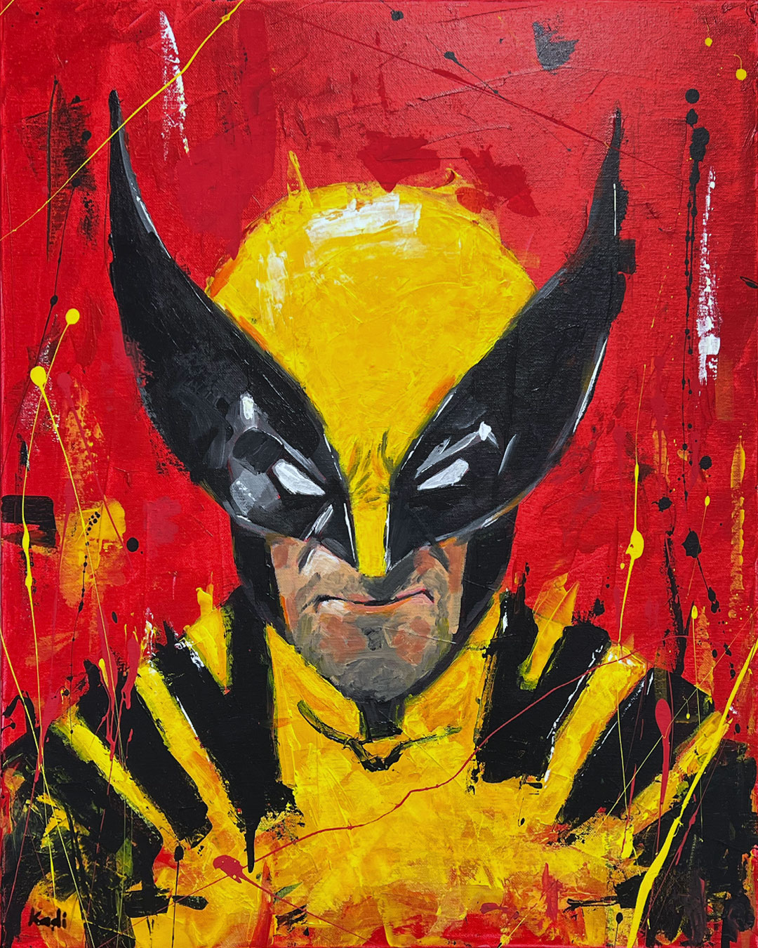 Wolverine Acrylic portrait painting by Artist Ahmad Kadi