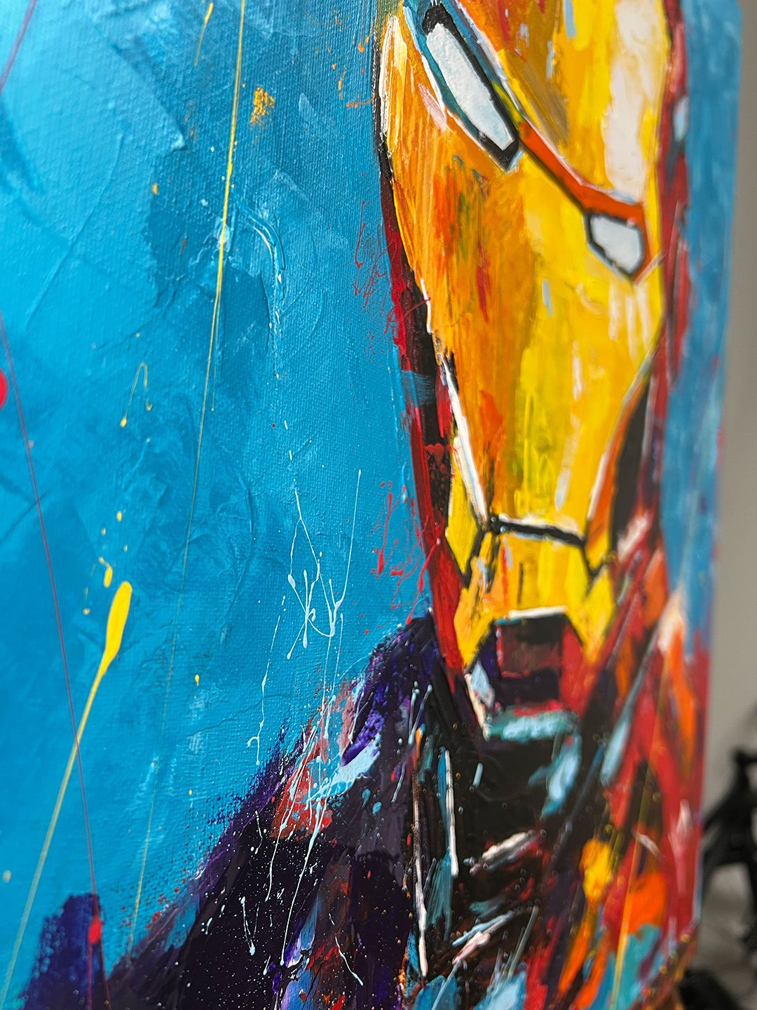 Ironman Acrylic Painting 20x24 Original Marvel Art on Canvas by Artist in USA DC Ahmad Al Kadi