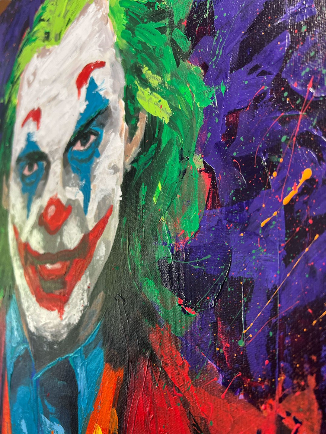 Pop art The Joker Acrylic Painting 20x24 Original Marvel Art on Canvas by Artist in DC Ahmad Al Kadi