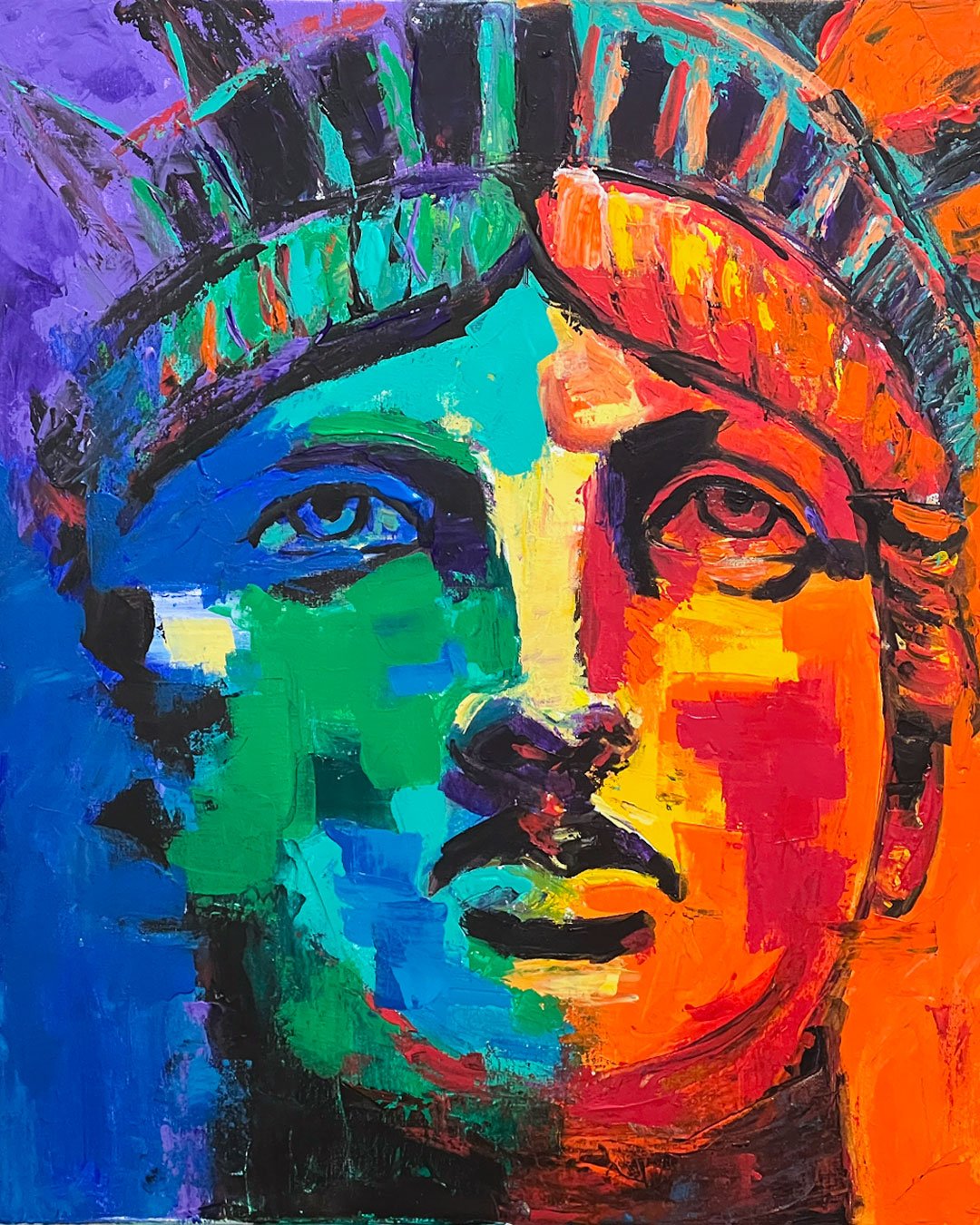 Statue of Liberty acrylic painting by artist Ahmad Al Kadi